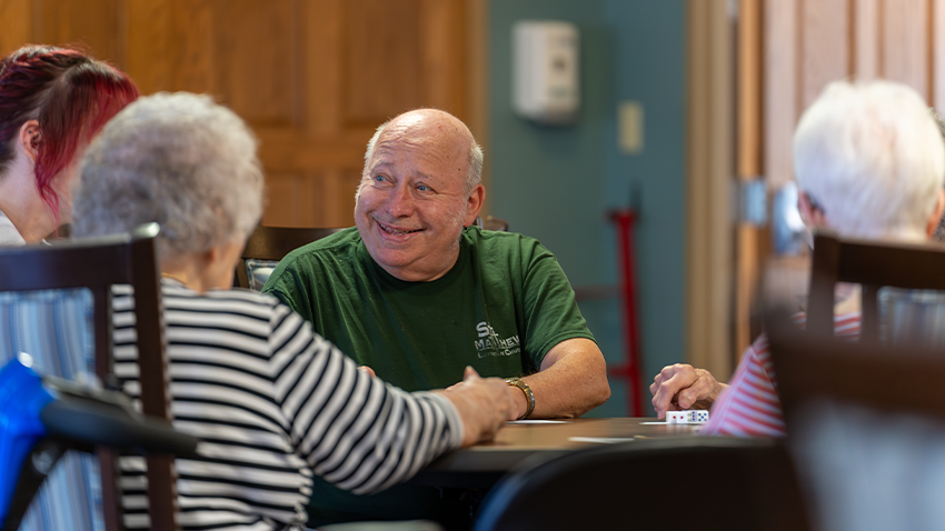 Residents at the Friendship Manor Activity Center