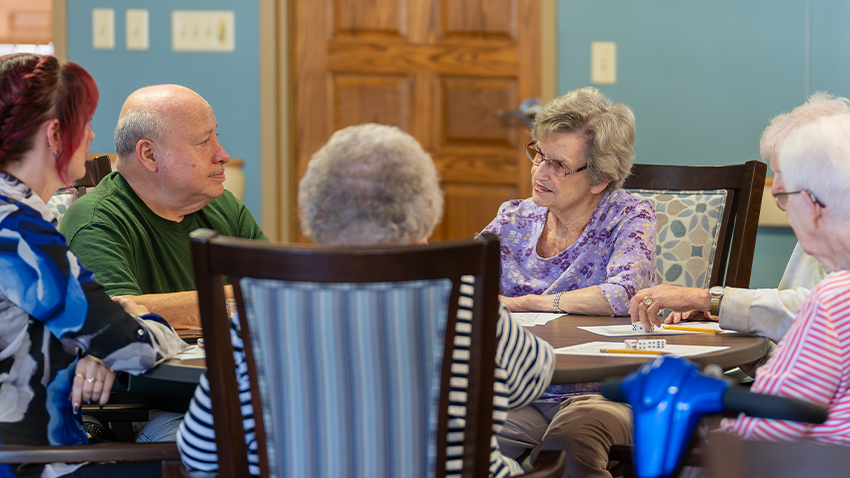 Residents at the Friendship Manor Activity Center